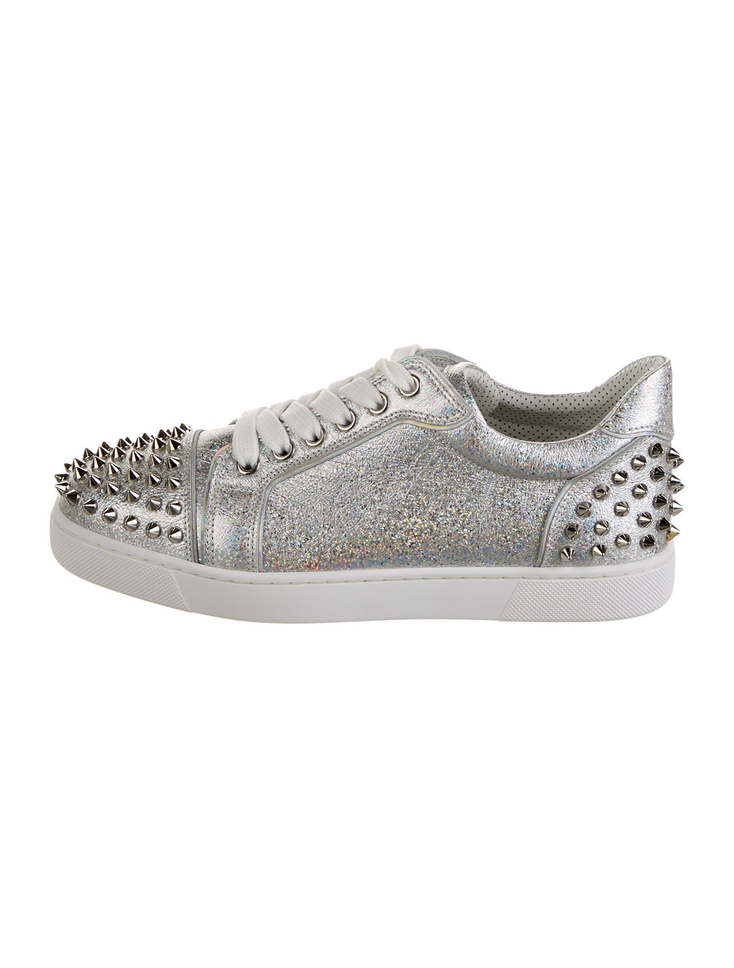 Christian Louboutin Spike Accents Leather Sneakers