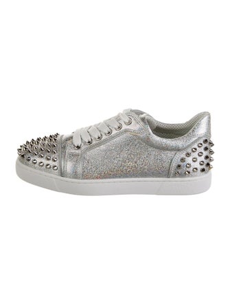 Christian Louboutin Spike Accents Leather Sneakers