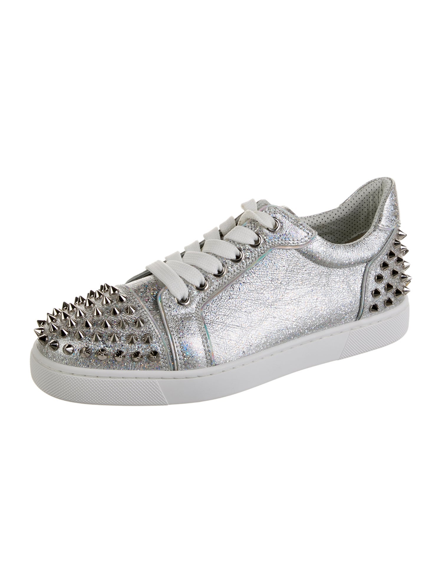 Christian Louboutin Spike Accents Leather Sneakers