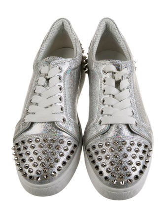 Christian Louboutin Spike Accents Leather Sneakers