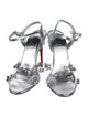Christian Louboutin Leather Crystal Embellishments T-Strap Sandals