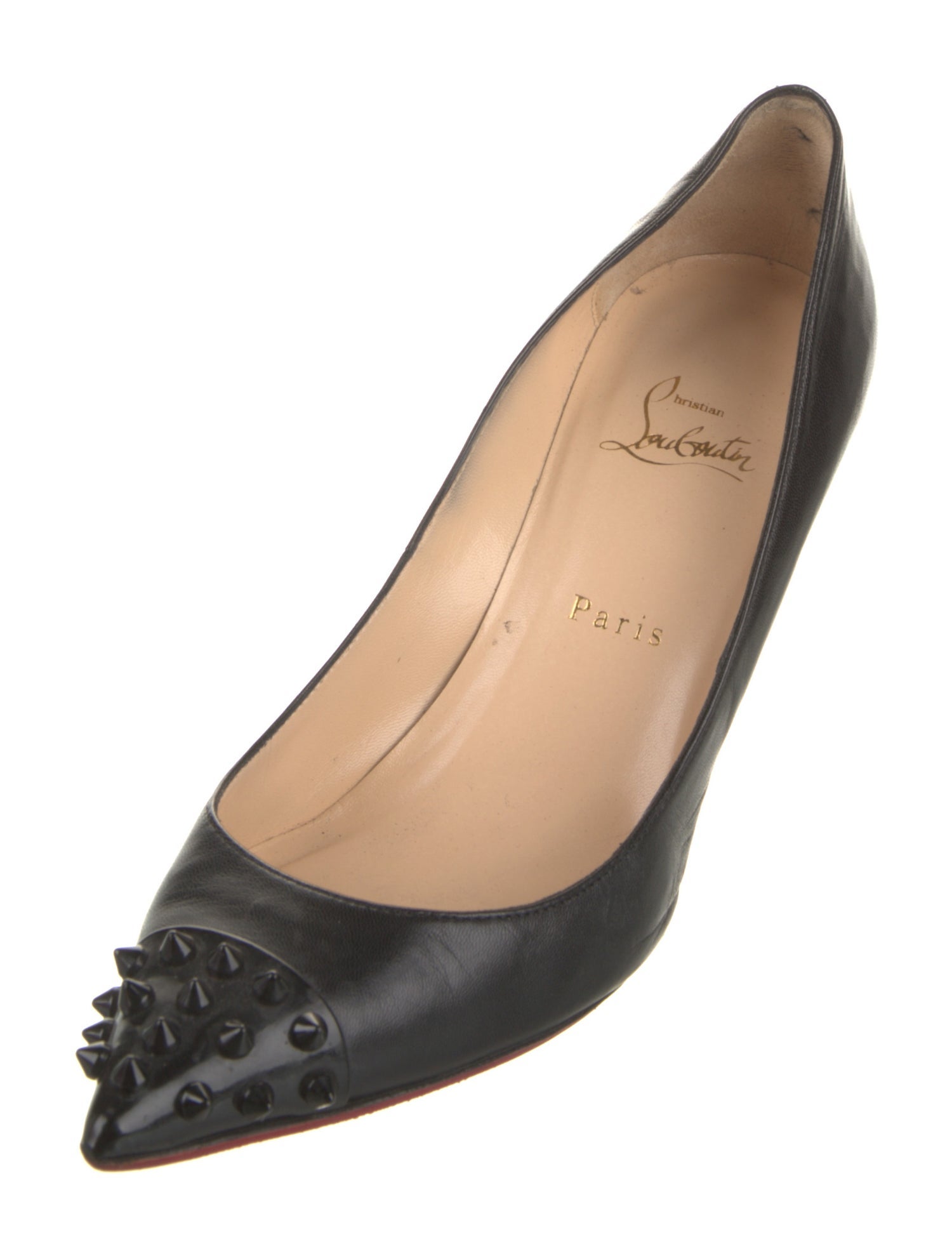 Christian Louboutin Spike Accents Leather Pumps