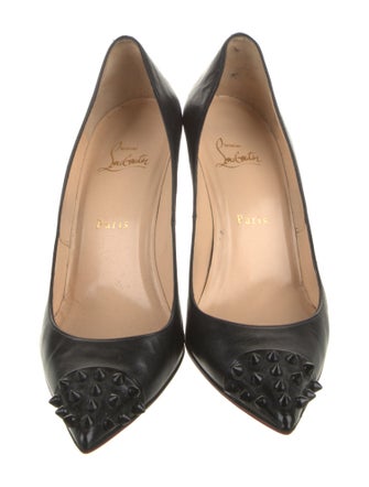 Christian Louboutin Spike Accents Leather Pumps