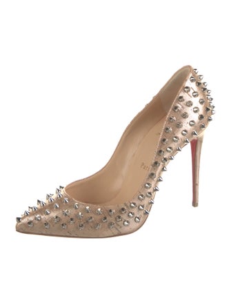 Christian Louboutin Leather Studded Accents Pumps