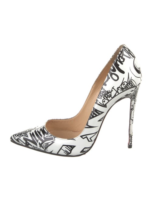 Christian Louboutin Leather Printed Slingback Pumps