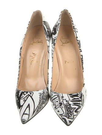 Christian Louboutin Leather Printed Slingback Pumps