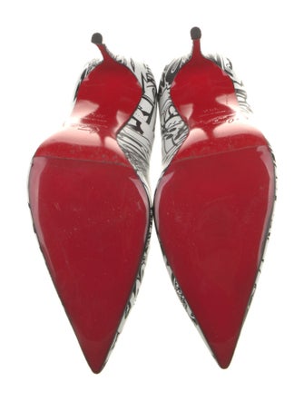 Christian Louboutin Leather Printed Slingback Pumps