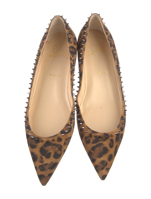 Christian Louboutin Spike Accents Suede Flats