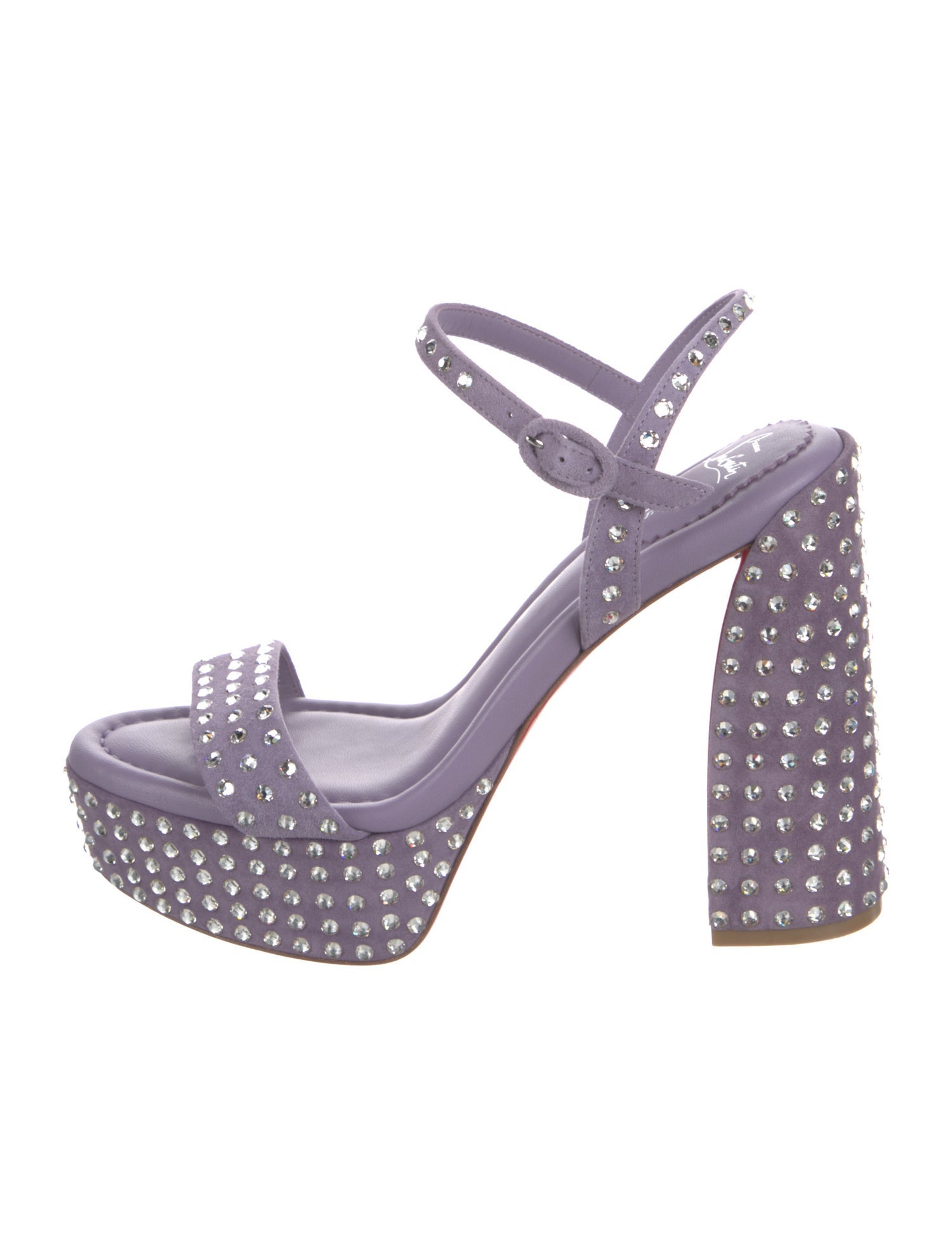 Christian Louboutin Suede Crystal Embellishments Sandals