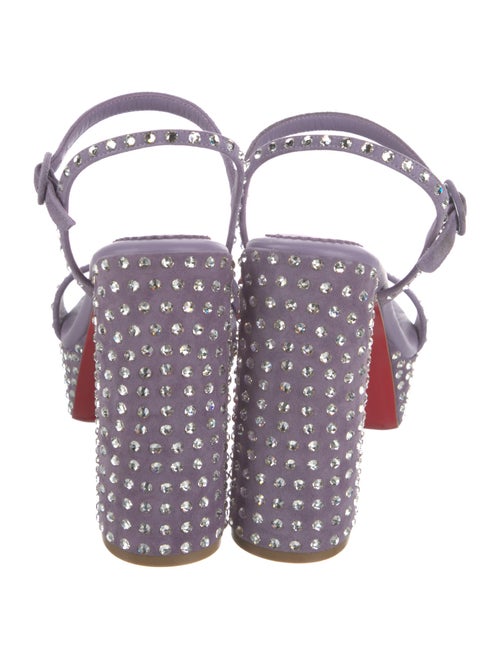 Christian Louboutin Suede Crystal Embellishments Sandals