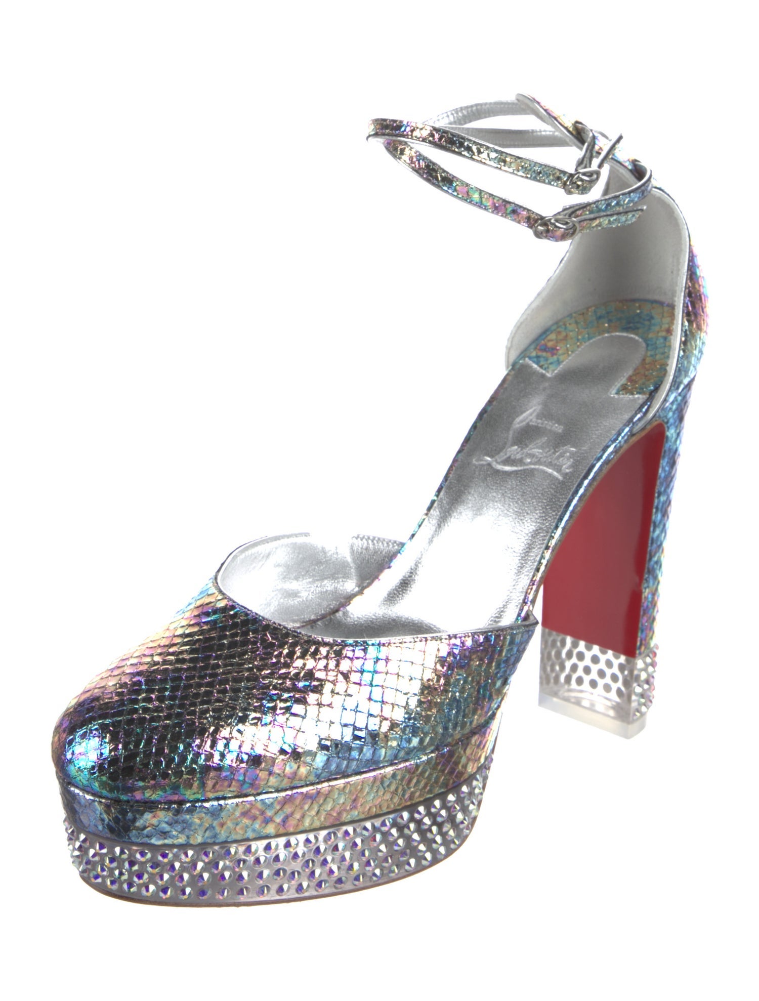 Christian Louboutin Embossed Leather D'Orsay Pumps