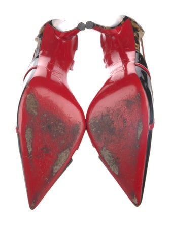 Christian Louboutin Patent Leather Animal Print D'Orsay Pumps