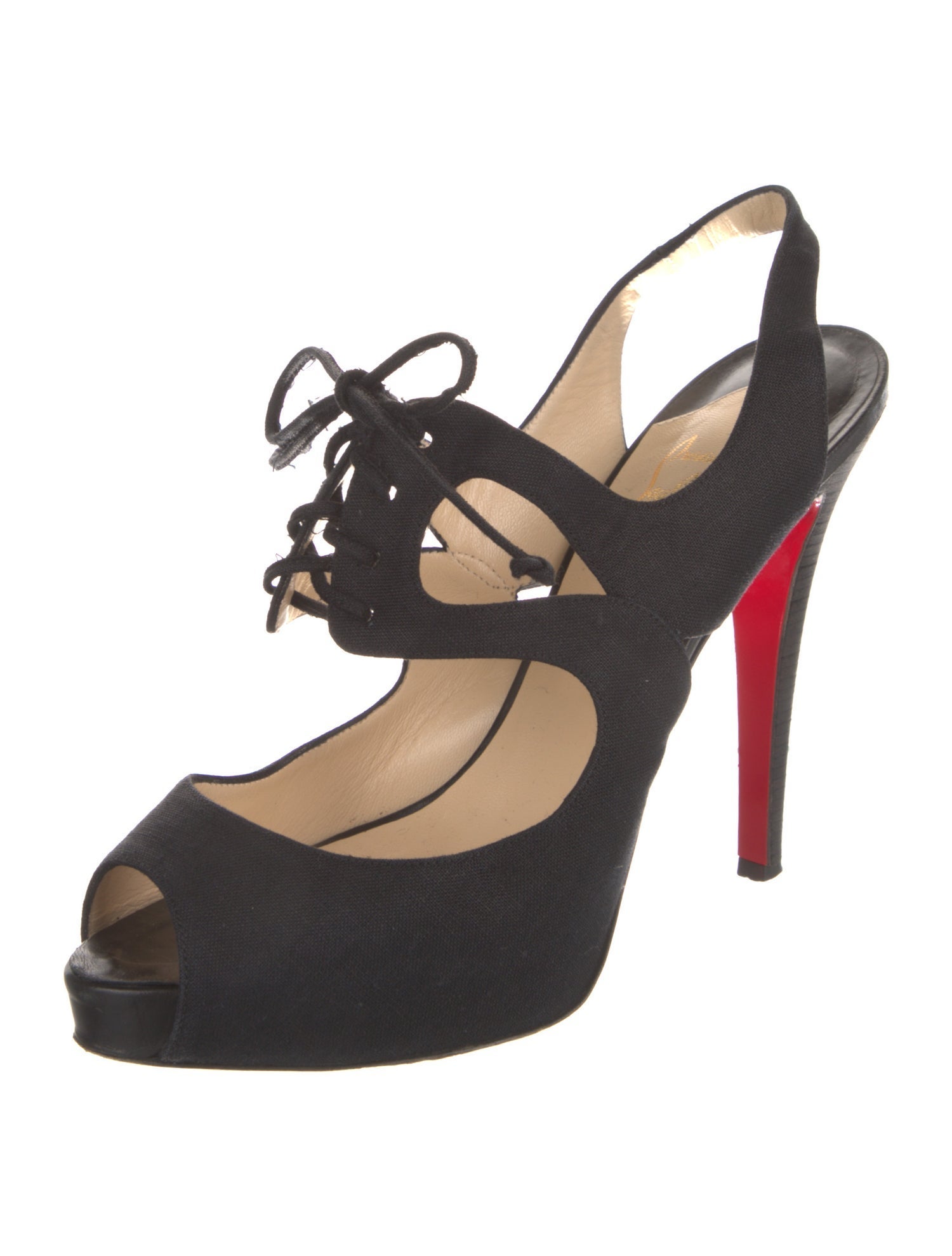 Christian Louboutin Canvas Slingback Pumps