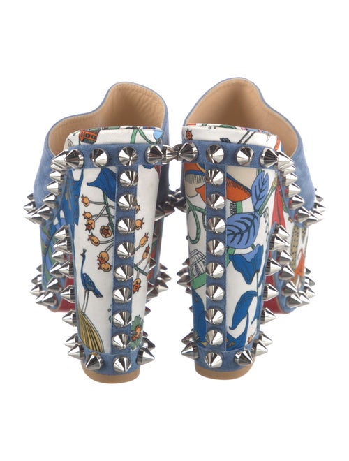 Christian Louboutin Spike Accents Suede Slingback Sandals