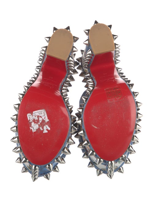 Christian Louboutin Spike Accents Suede Slingback Sandals