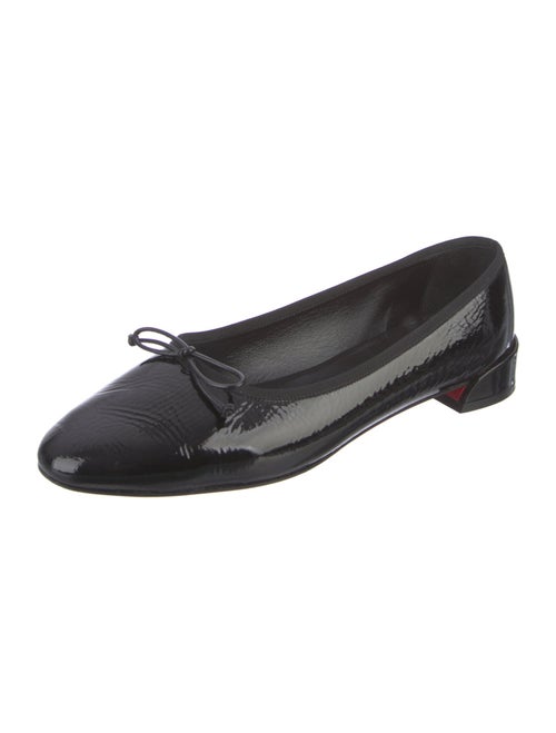 Christian Louboutin Patent Leather Bow Accents Ballet Flats