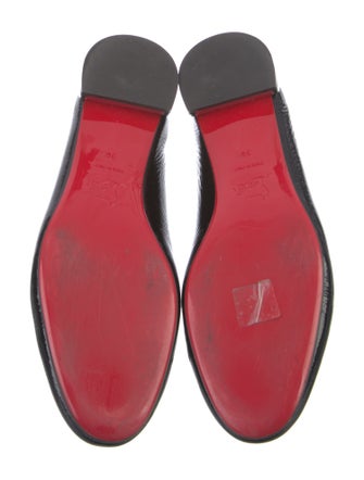 Christian Louboutin Patent Leather Bow Accents Ballet Flats