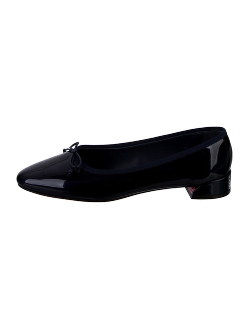 Christian Louboutin Patent Leather Bow Accents Ballet Flats