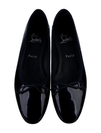 Christian Louboutin Patent Leather Bow Accents Ballet Flats