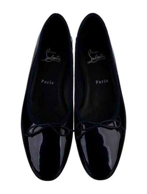 Christian Louboutin Patent Leather Bow Accents Ballet Flats