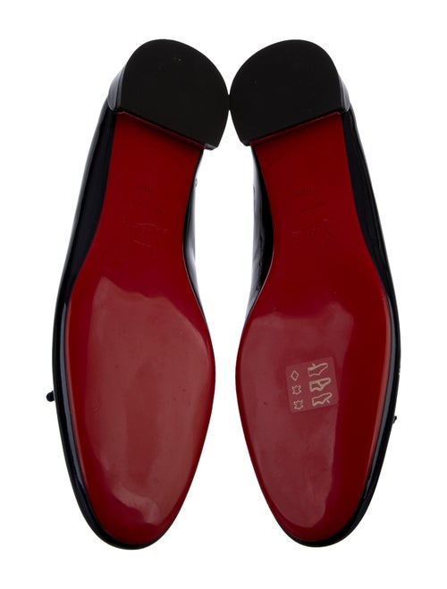 Christian Louboutin Patent Leather Bow Accents Ballet Flats