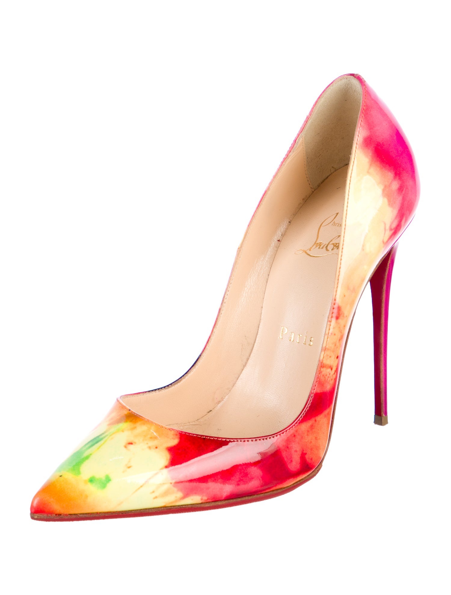Christian Louboutin Patent Leather Printed Pumps