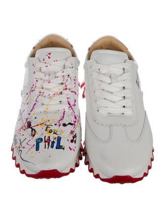 Christian Louboutin Spike Accents Leather Sneakers