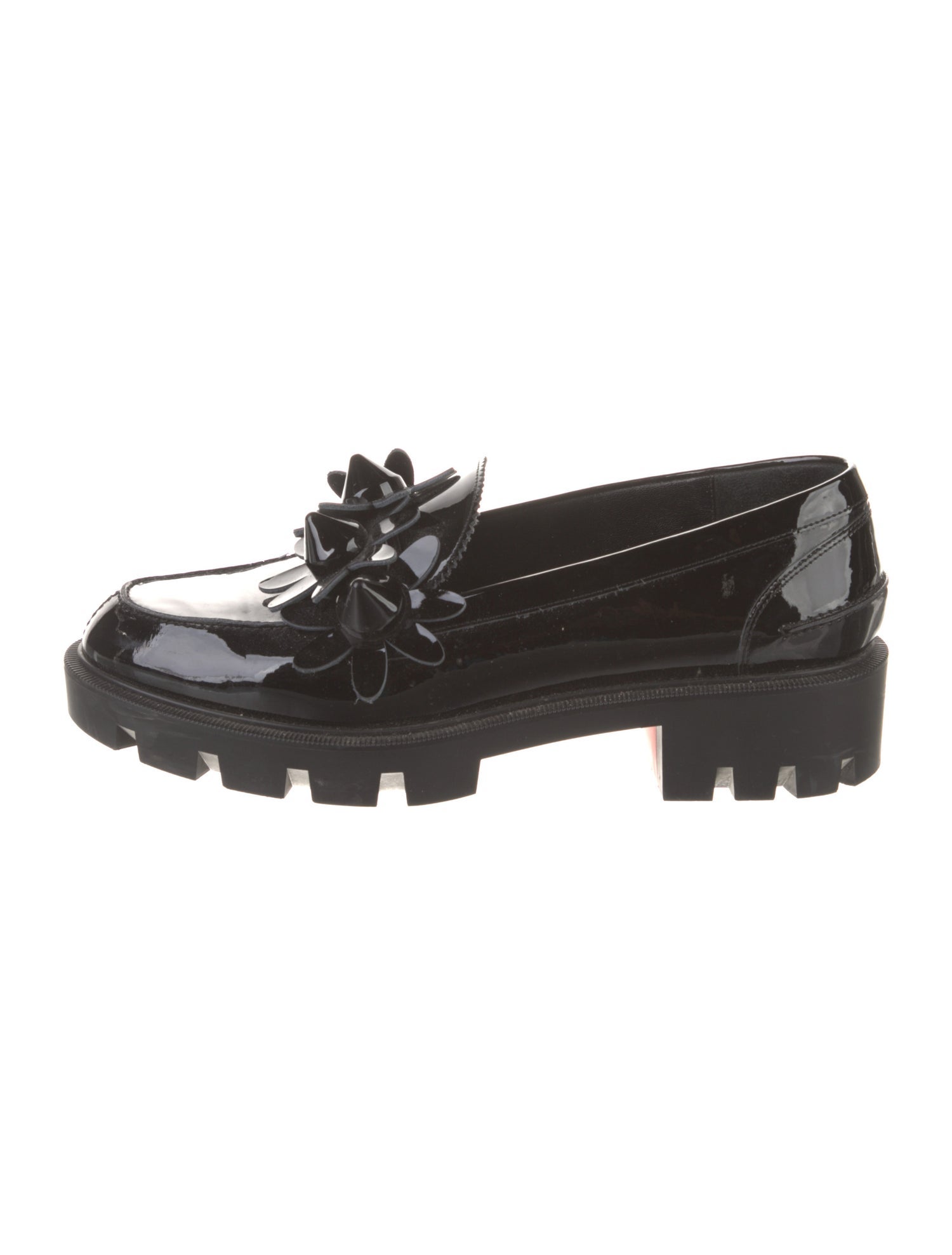 Christian Louboutin Spike Accents Patent Leather Loafers