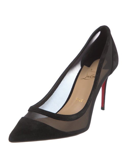 Christian Louboutin Suede Mesh Accents Pumps