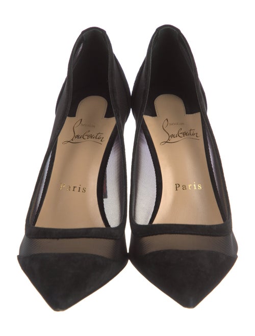 Christian Louboutin Suede Mesh Accents Pumps