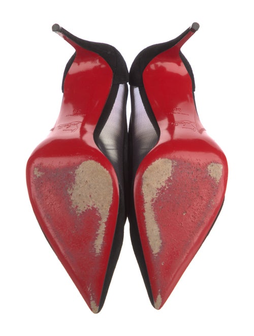Christian Louboutin Suede Mesh Accents Pumps