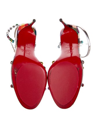 Christian Louboutin PVC Studded Accents T-Strap Sandals