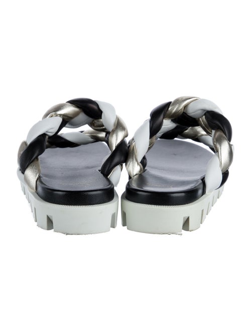 Christian Louboutin Leather Braided Accents Slides