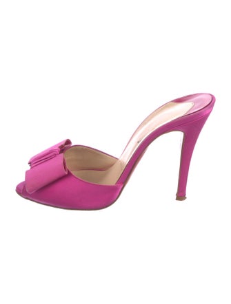 Christian Louboutin Satin Bow Accents Slides