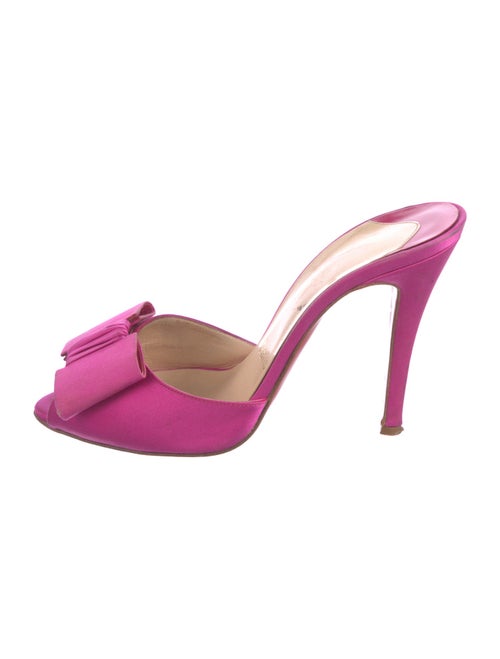Christian Louboutin Satin Bow Accents Slides