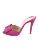 Christian Louboutin Satin Bow Accents Slides