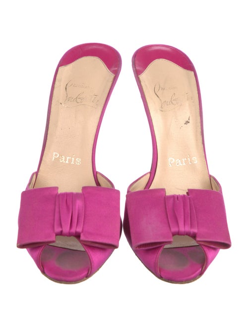 Christian Louboutin Satin Bow Accents Slides