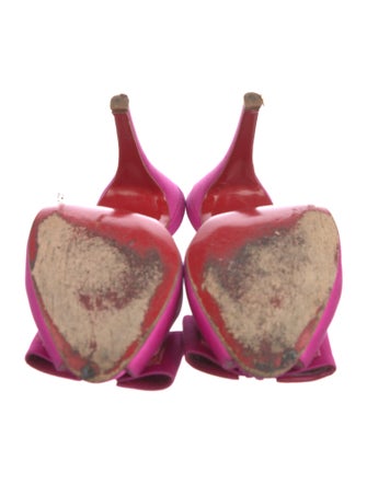 Christian Louboutin Satin Bow Accents Slides