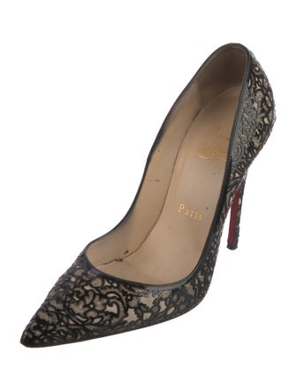 Christian Louboutin Leather Floral Print Pumps