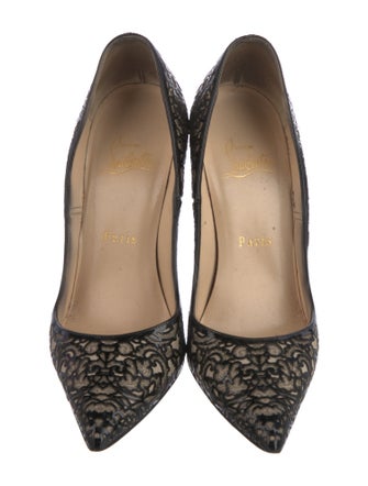 Christian Louboutin Leather Floral Print Pumps