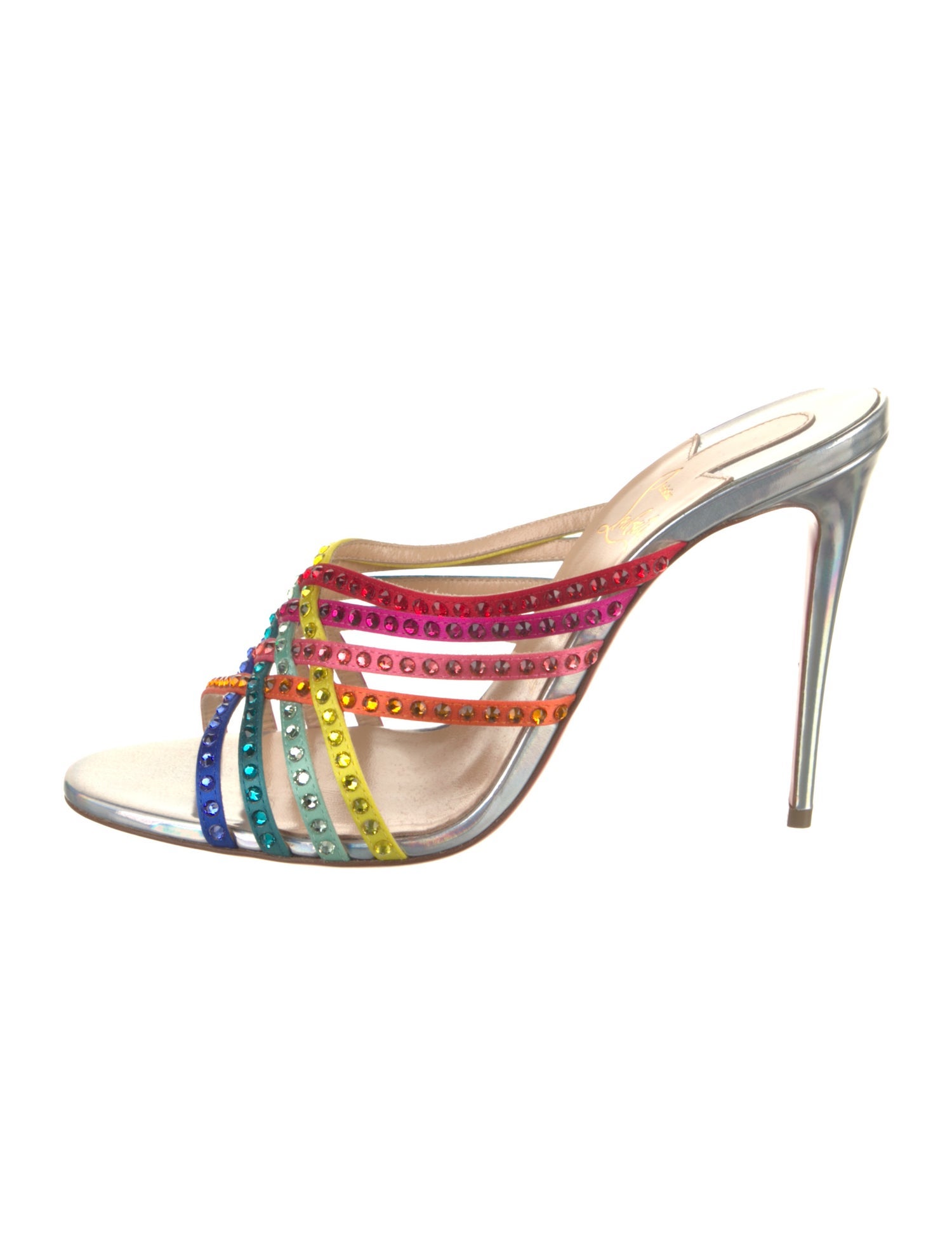 Christian Louboutin Leather Colorblock Pattern Slides w/ Tags