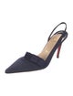 Christian Louboutin Satin Bow Accents Slingback Pumps