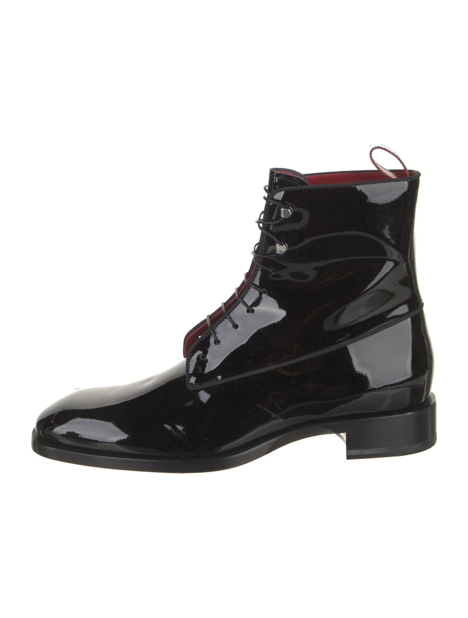 Christian Louboutin Patent Leather Lace-Up Boots