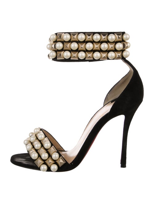 Christian Louboutin Suede Studded Accents Sandals