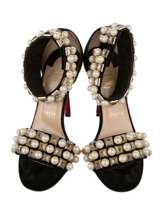 Christian Louboutin Suede Studded Accents Sandals