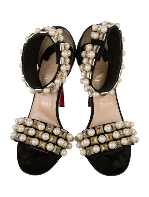 Christian Louboutin Suede Studded Accents Sandals