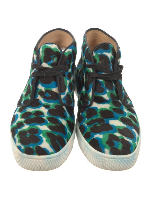 Christian Louboutin Ponyhair Printed Lace-Up Boots