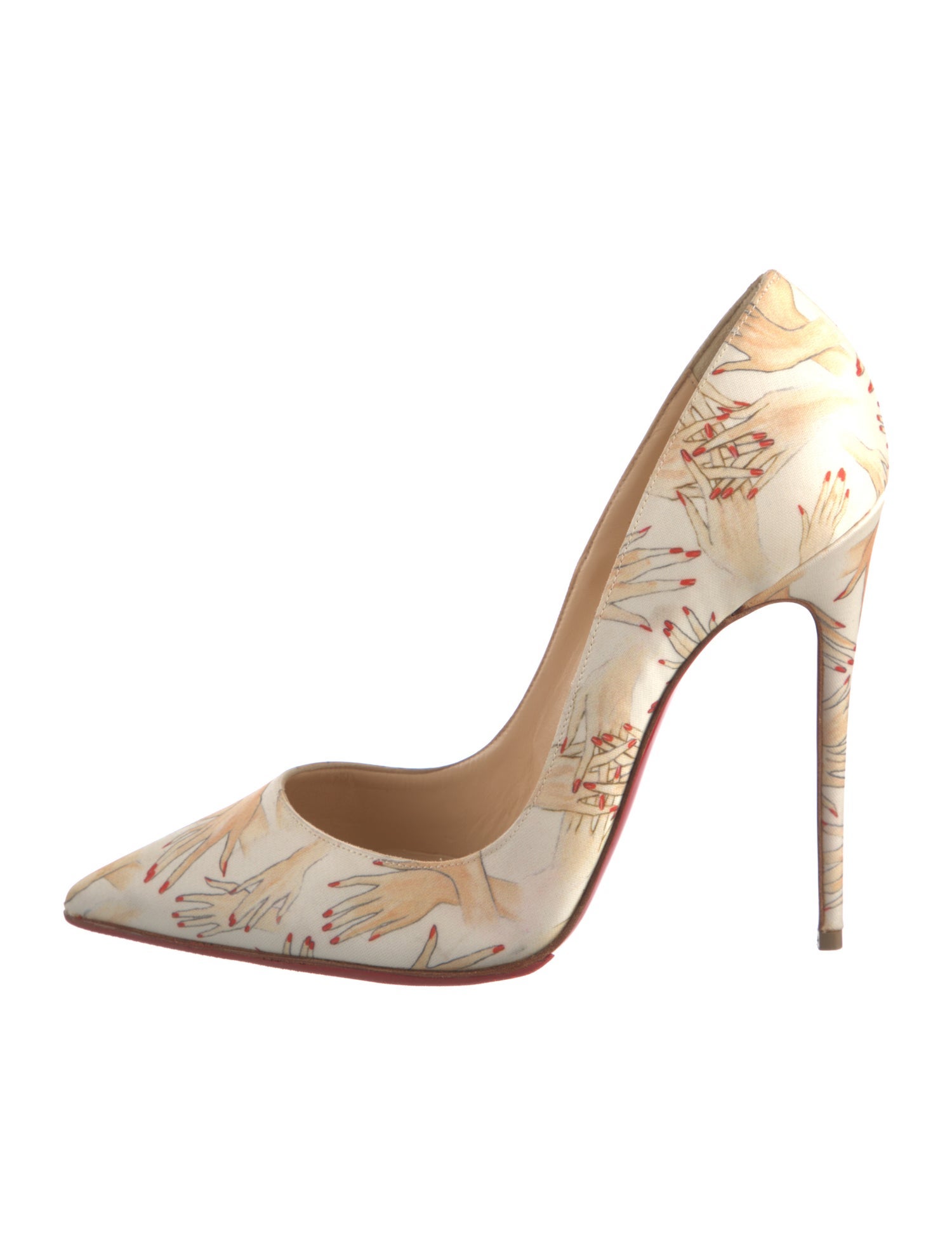 Christian Louboutin Satin Printed Pumps
