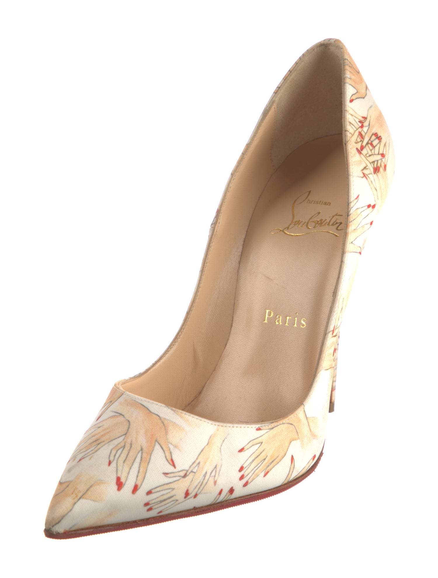 Christian Louboutin Satin Printed Pumps