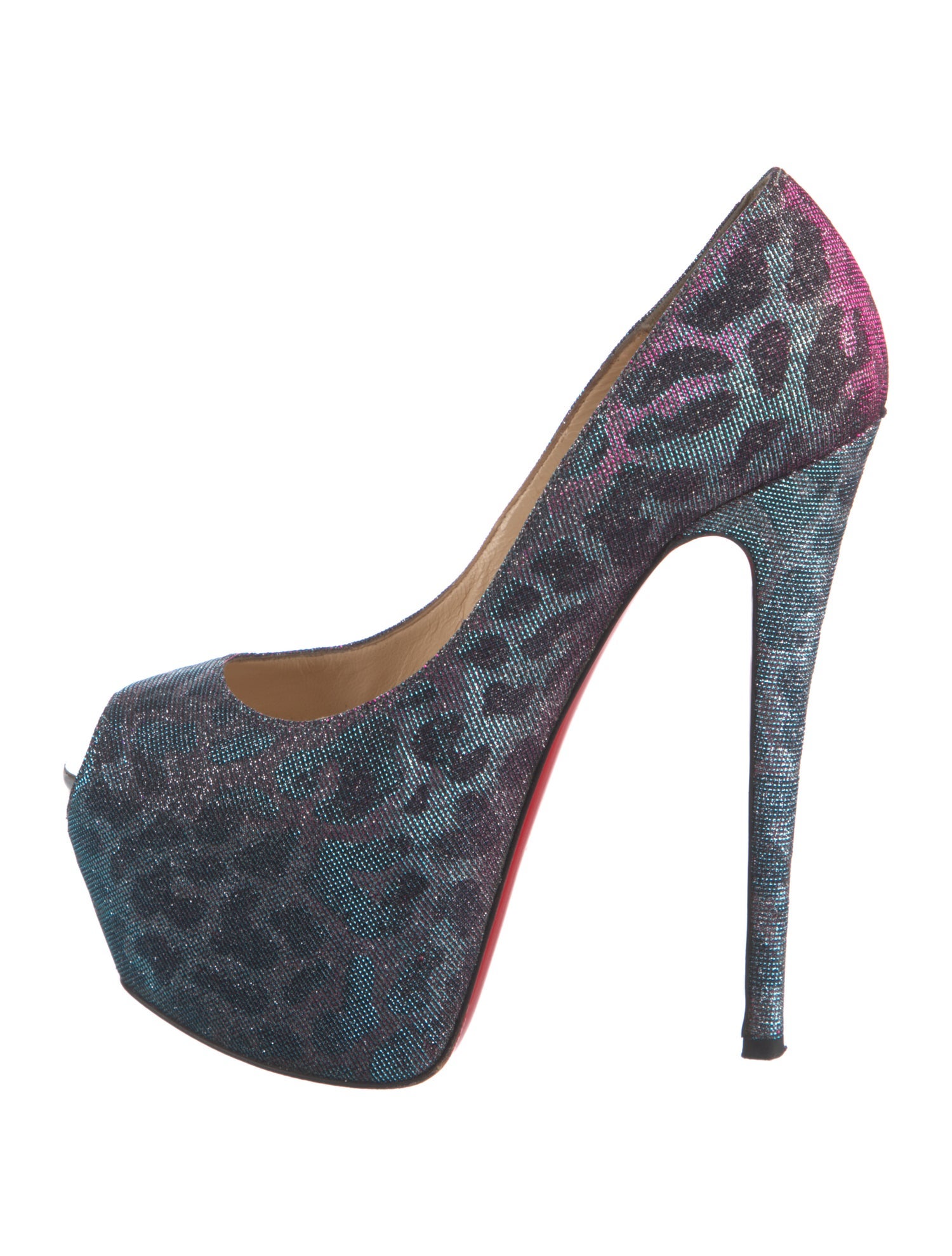 Christian Louboutin Glitter Animal Print Pumps